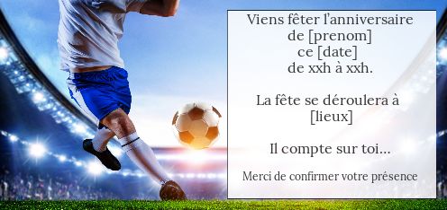 Carte Invitation Anniversaire Football Enfant Ballon Gratuit Imprimer