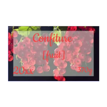 etiquette confiture groseille fruit rouge 
