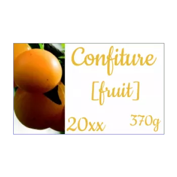 etiquette confiture mirabelle prune jaune orange 
