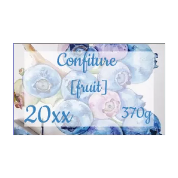 etiquette confiture myrtille fruit bleu 