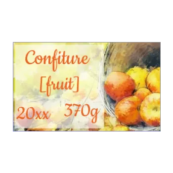 etiquette confiture pomme fruit jaune 
