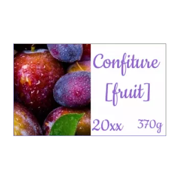 etiquette confiture prune fruit mauve 