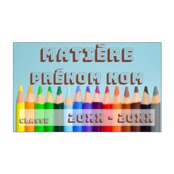 etiquette cahier ecole crayon bleu 