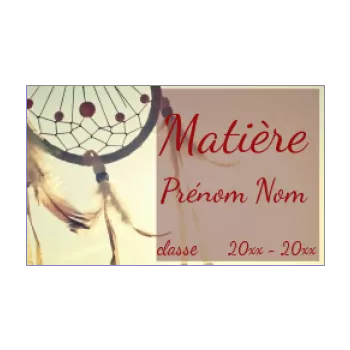 etiquette cahier ecole dreamcatcher rouge 