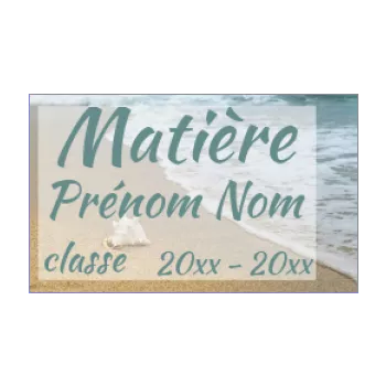 etiquette cahier ecole bleu mer 