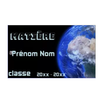 etiquette cahier ecole espace noir 