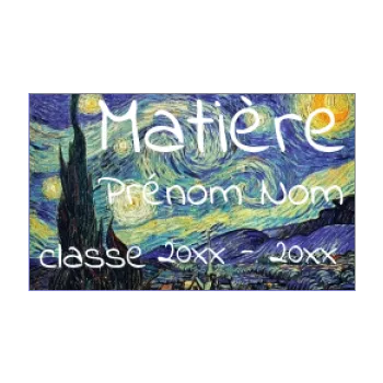 etiquette cahier ecole bleu dessin 