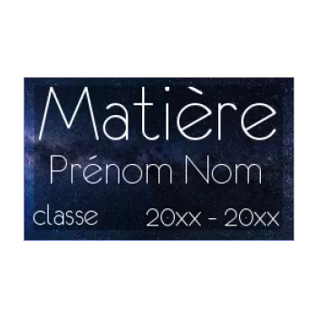 etiquette cahier ecole espace noir 