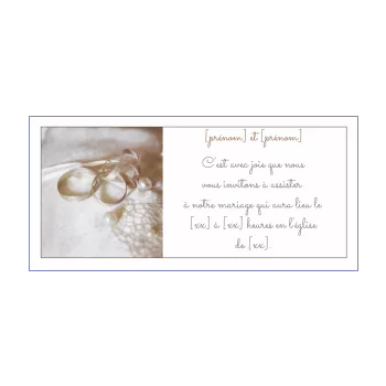 faire part invitation mariage anneau blanc 