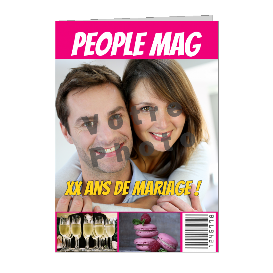 Carte Anniversaire Mariage Humour Magazine Journal Avec Photo A Imprimer Carte 571