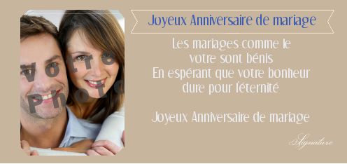 Mariage Noce avec photo à imprimer