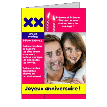 Mariage Humour Journal Magazine Noce avec photo à imprimer