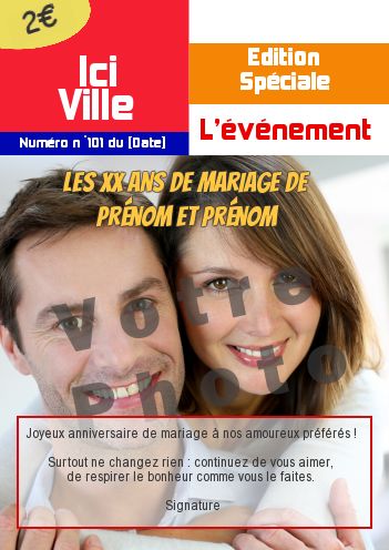 Mariage Humour Journal Magazine Noce avec photo à imprimer