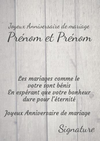 Verso Mariage Bois Noce à imprimer