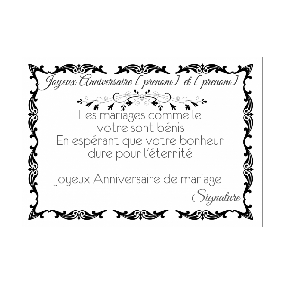 Carte Anniversaire Mariage Noce Noir Blanc Gratuit A Imprimer Carte 581