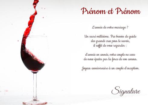 Verso Mariage Noce Alcool avec photo à imprimer