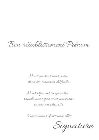 Verso Carte Retablissement Fleur Rose à imprimer