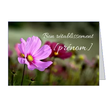 Carte Retablissement Fleur Rose à imprimer