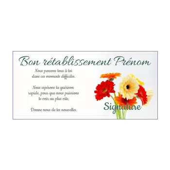 carte retablissement fleur jaune orange rouge 
