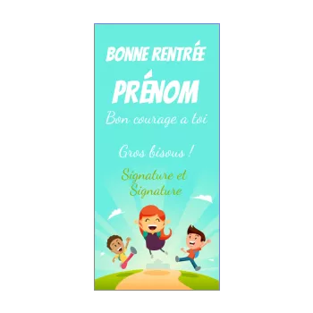 carte bonne rentree bleu dessin enfant fille garcon 