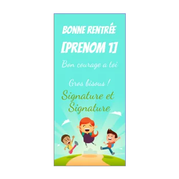carte bonne rentree bleu dessin enfant fille garcon 