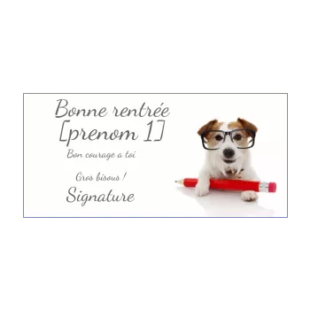 carte bonne rentree crayon humour chien 