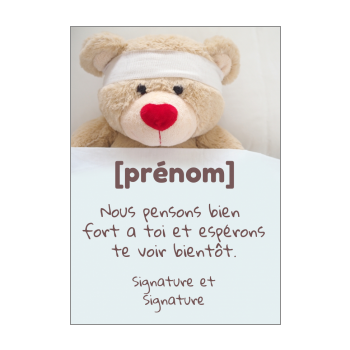 Carte « Bon Rétablissement Ours », Carte De