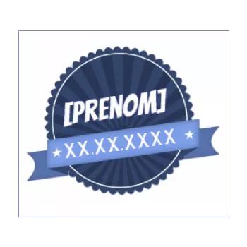 etiquette cadeau naissance bebe blason bleu garcon 