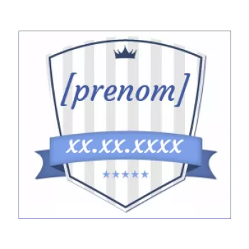 etiquette cadeau naissance bebe blason bleu garcon 