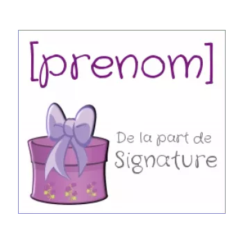 etiquette cadeau naissance bebe fille mauve 