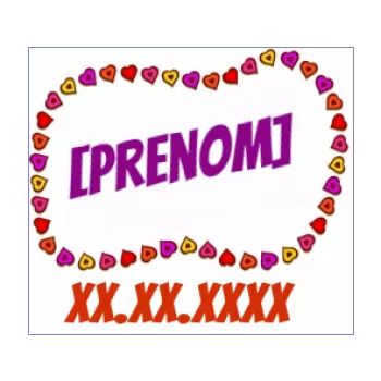 etiquette cadeau naissance coeur bebe mauve 