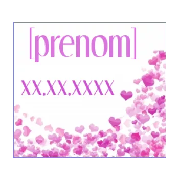 etiquette cadeau naissance coeur bebe fille rose 