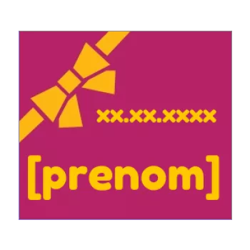 etiquette cadeau naissance bebe mauve 