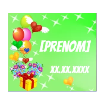 etiquette cadeau naissance ballon bebe vert 