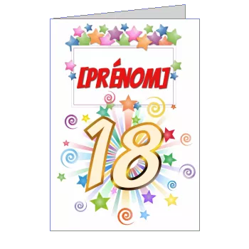 Carte de vœux avec l'œuvre « 18 ans d'anniversaire - 18 ans fête