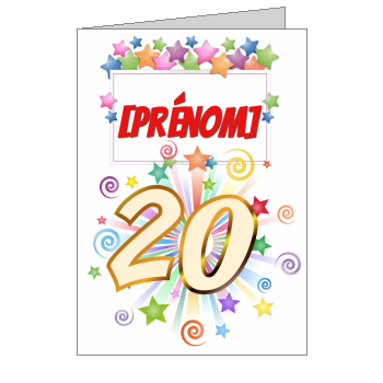 Carte D Anniversaire 20 Ans A Imprimer Ou A Envoyer Gratuit