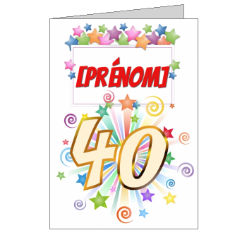 Carte D Anniversaire 40 Ans A Imprimer Gratuit Ou Envoyer Par Carte Virtuelle