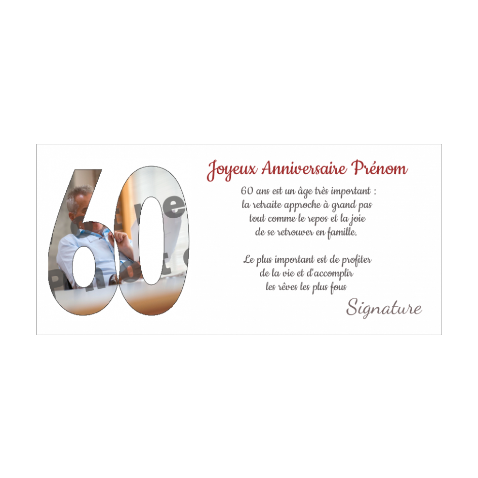 Carte D Anniversaire 60 Ans Homme TWYPA