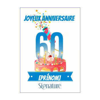 Cartes Anniversaire 60 Ans Gratuites Trick  Carte anniversaire à imprimer,  Carte anniversaire 60 ans, Carte anniversaire