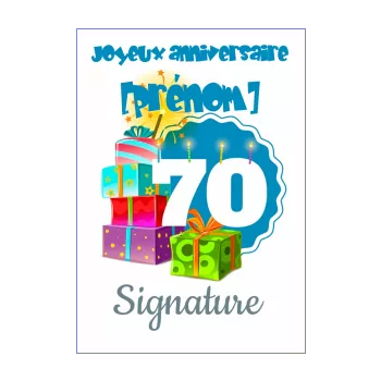 Carte D Anniversaire Pour 70 Ans A Imprimer Gratuit Ou Envoyer En Ligne