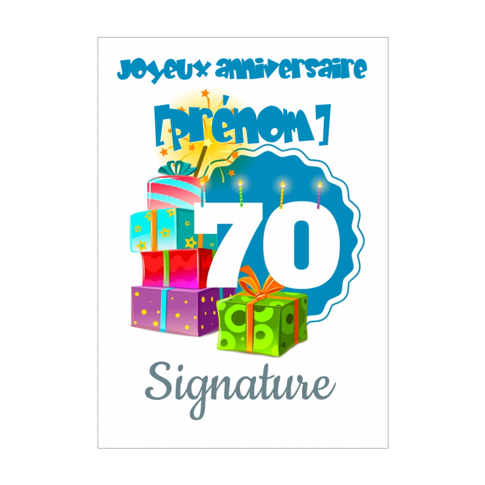 Carte Joyeux Anniversaire Cadeau 70 Ans Gratuit A Imprimer Carte 2606