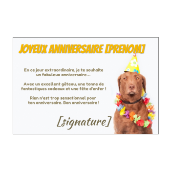 Carte Joyeux Anniversaire Chien Marron Animaux Gratuit A Imprimer Carte 2236