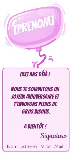 Carte Etiquette Joyeux Anniversaire Ballon virtuelle gratuit