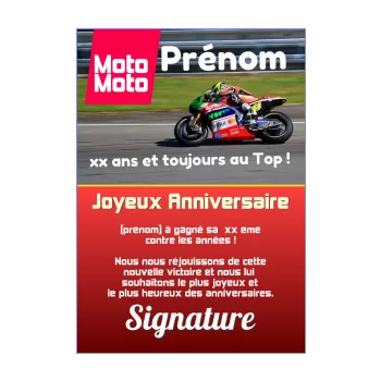 carte joyeux anniversaire magazine journal moto 