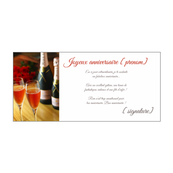 Carte Joyeux Anniversaire Champagne Rose Alcool Gratuit A Imprimer Carte 2221