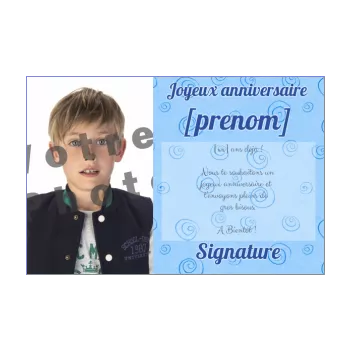 carte joyeux anniversaire bleu enfant garcon 