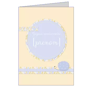 Carte Anniversaire Bebe Bleu Enfant à imprimer