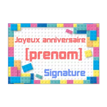 carte joyeux anniversaire jouet bleu enfant rouge 