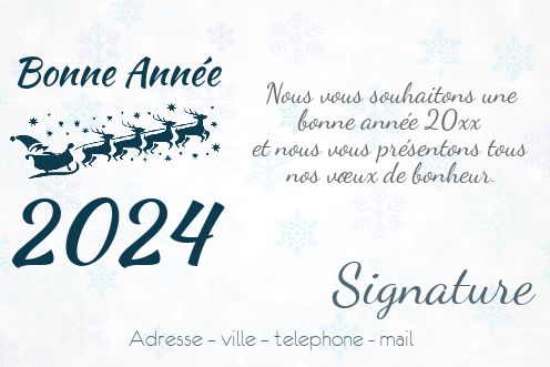 Carte Voeux Meilleur Nouvel An Bleu gratuit à imprimer (carte 2643)