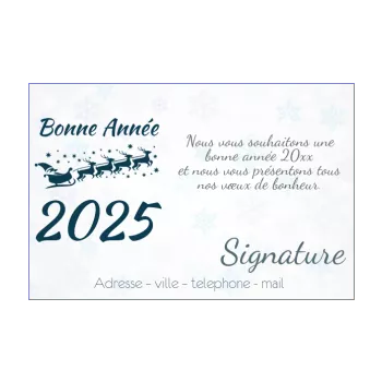 carte voeux meilleur nouvel an bleu neige 